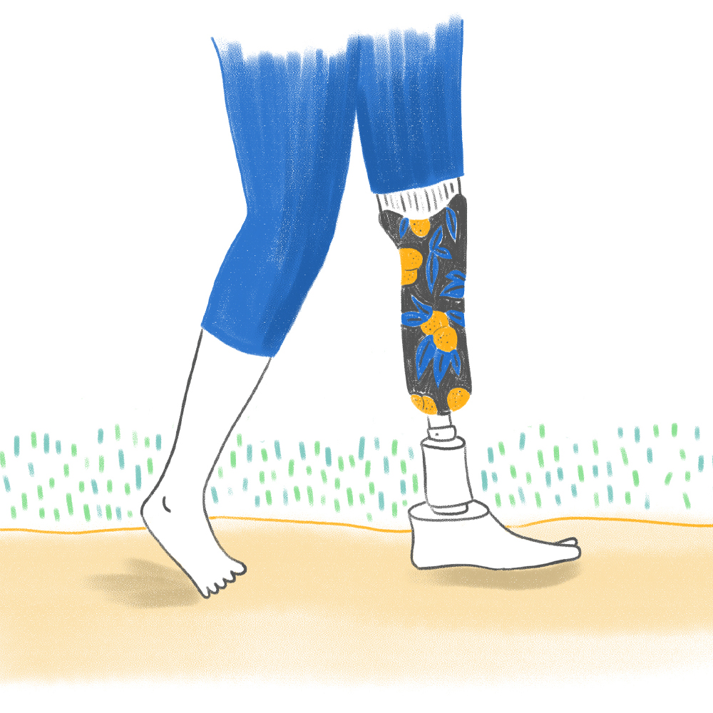 Marche avec une prothèse