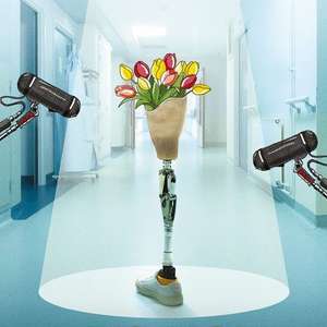 Visuel prothèse et fleurs